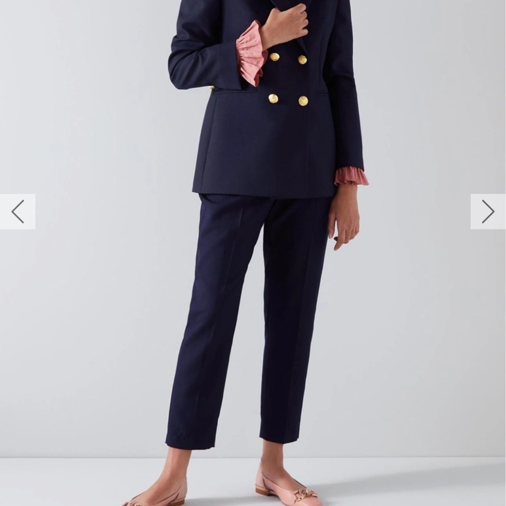 👖 LK Bennett Mariner Navy Slim Fit Ankle Trousers 👖